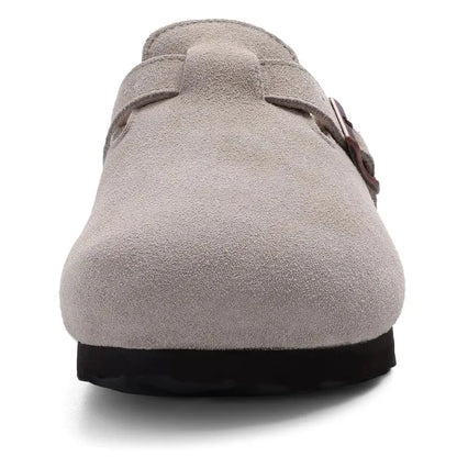 Lev Suède Pantoffels Heren & Dames met Wol - Clogs met Bont en Gesp