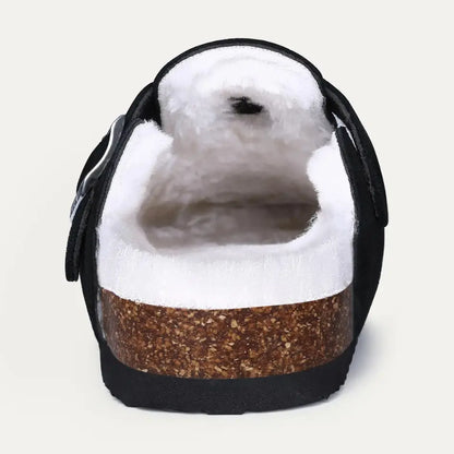 Lev Suède Pantoffels Heren & Dames met Wol - Clogs met Bont en Gesp