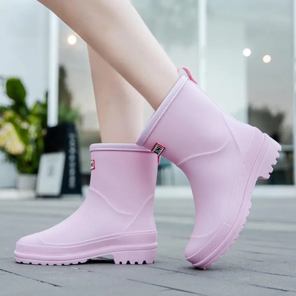 Lila Dames Regenlaarzen - Waterdichte Laarzen met Antislip zool voor Buiten