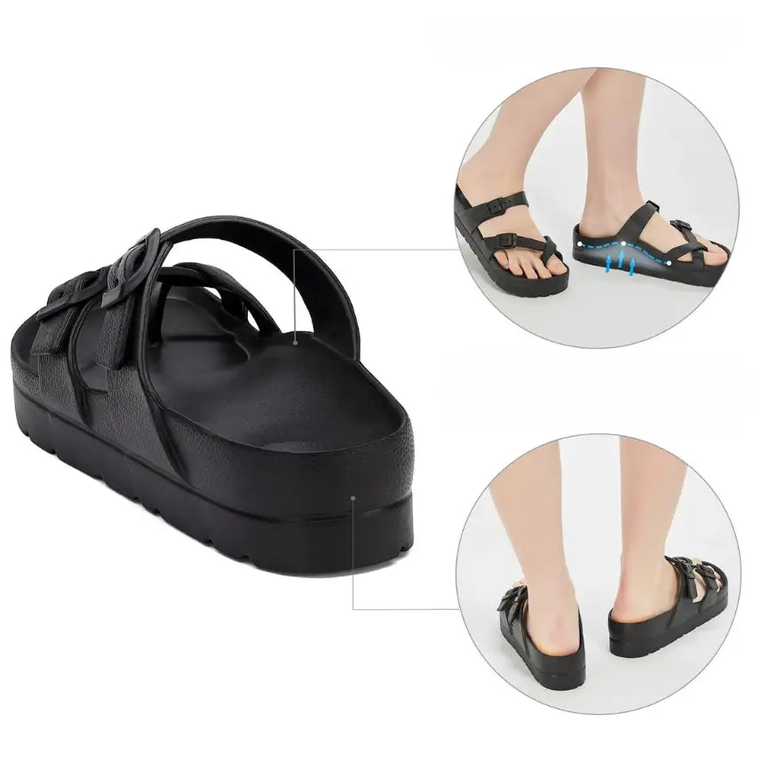 Mae Dames Sandalen met Voetbed - Sandalen met Platform
