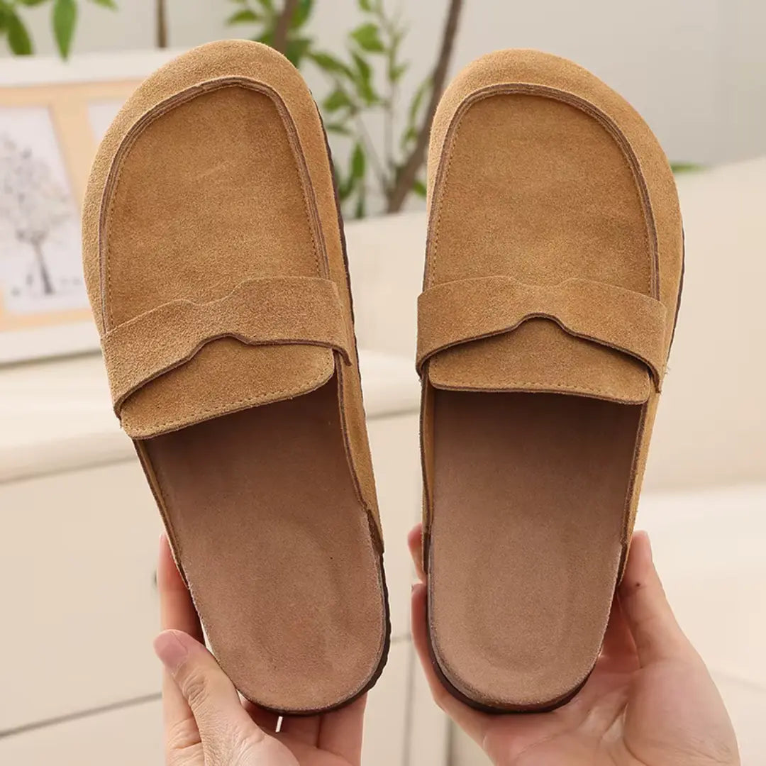 Mone Suède Pantoffels Dames - Comfortabele Clogs met Harde Zool