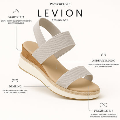 Noor Platform Sandalen Dames - Sleehak met Bandjes