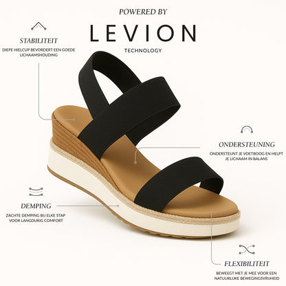 Noor Platform Sandalen Dames - Sleehak met Bandjes