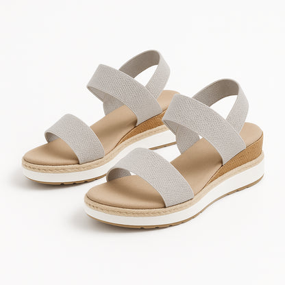 Noor Platform Sandalen Dames - Sleehak met Bandjes