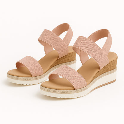 Noor Platform Sandalen Dames - Sleehak met Bandjes