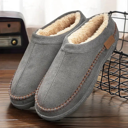 Olivier Pantoffels Heren met Wol - Pantoffels met Harde Zool