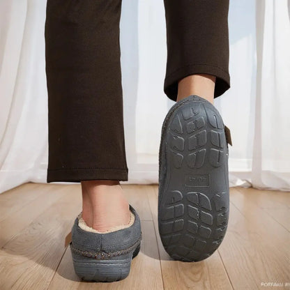 Olivier Pantoffels Heren met Wol - Pantoffels met Harde Zool