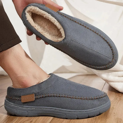 Olivier Pantoffels Heren met Wol - Pantoffels met Harde Zool