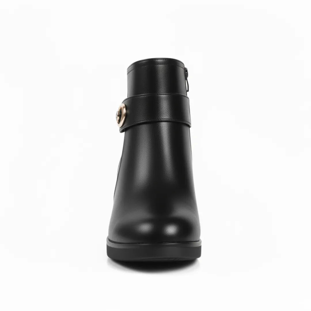 Celia Gevoerde Enkellaarzen Dames – Elegante Winter Boots met Hak