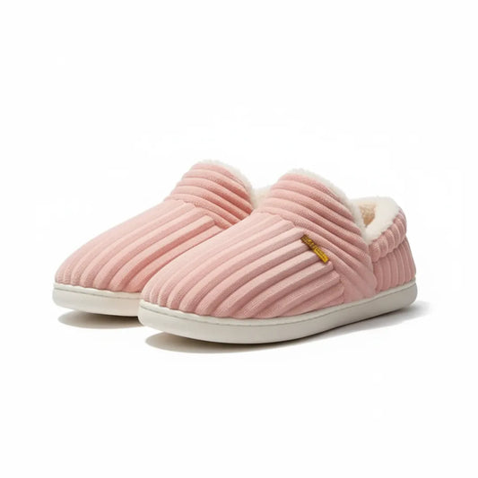 Nora Pantoffels Dames – Zachte Katoenen Sloffen met Bontvoering