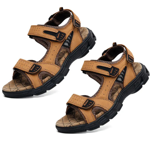 Ties Leren Outdoor Sandalen Heren - Verstelbare Orthopedische Sandalen