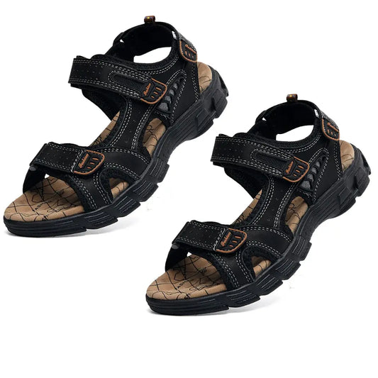 Ties Leren Outdoor Sandalen Heren - Verstelbare Orthopedische Sandalen