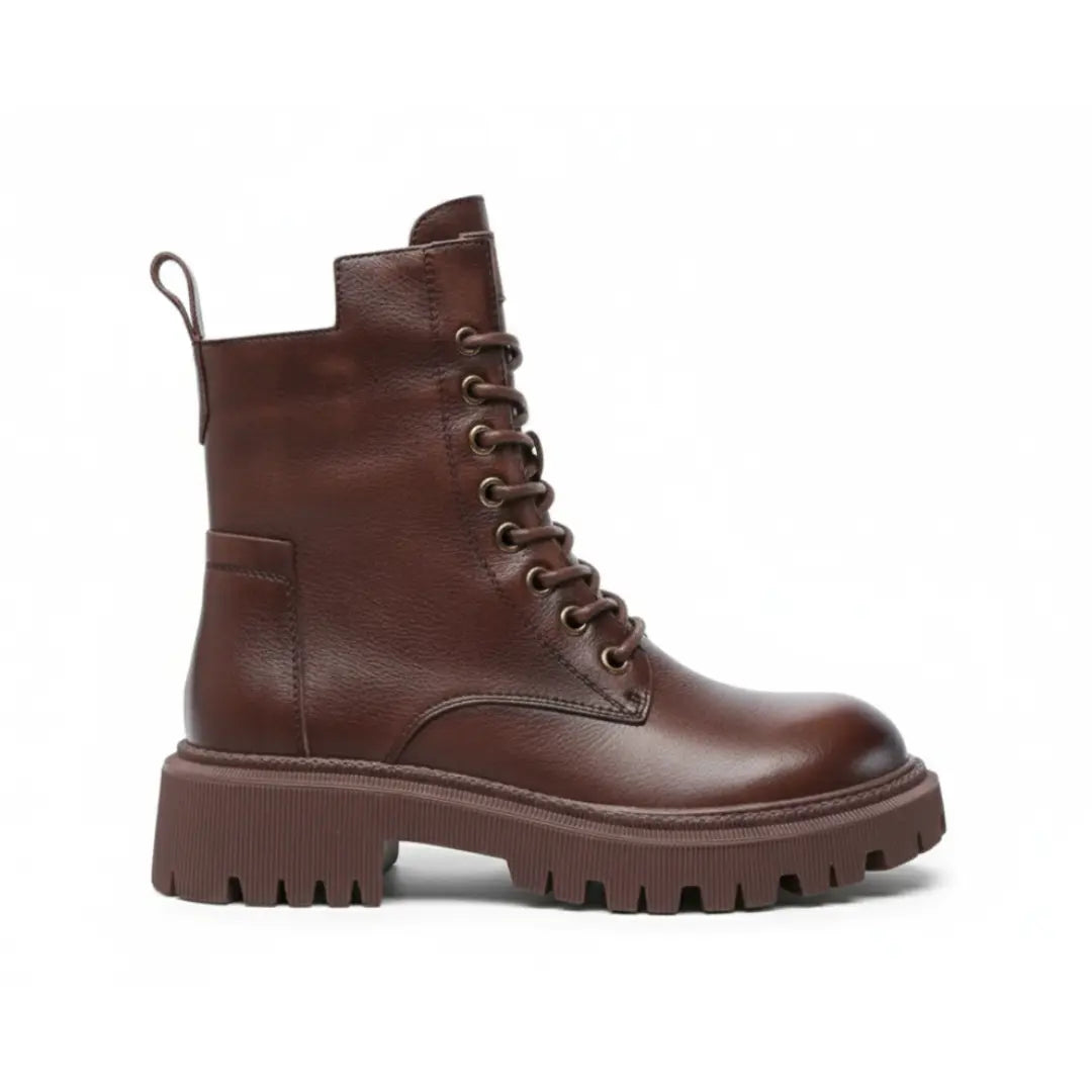 Raven Chunky Veterlaarzen Dames – Stoere Enkelboots met Plateauzool