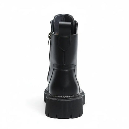 Raven Chunky Veterlaarzen Dames – Stoere Enkelboots met Plateauzool