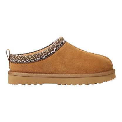 Leren Pantoffels Dames – Luxe Suède Sloffen met Warme Pluche Voering