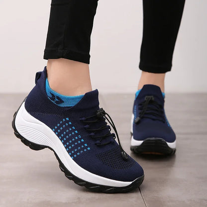 Sia Hoge Dames Wandelschoenen met Sokdesign - Wandelsneakers