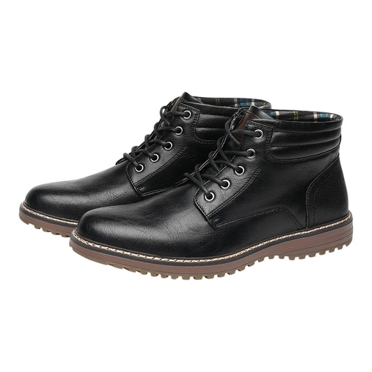 Vegan Leren Enkelboots Heren – Comfortabele Casual Veterschoenen
