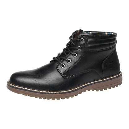 Vegan Leren Enkelboots Heren – Comfortabele Casual Veterschoenen