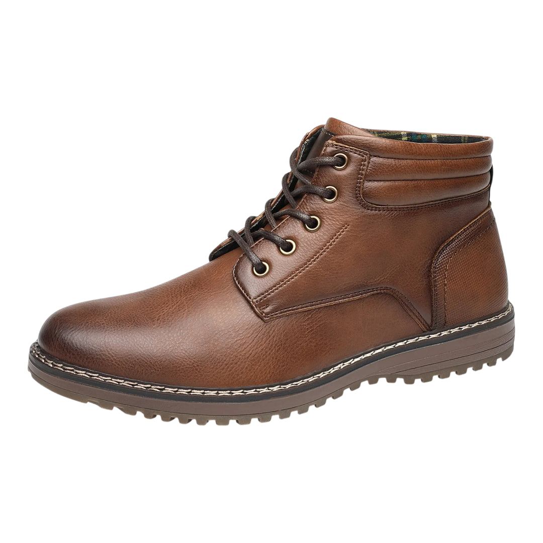 Vegan Leren Enkelboots Heren – Comfortabele Casual Veterschoenen