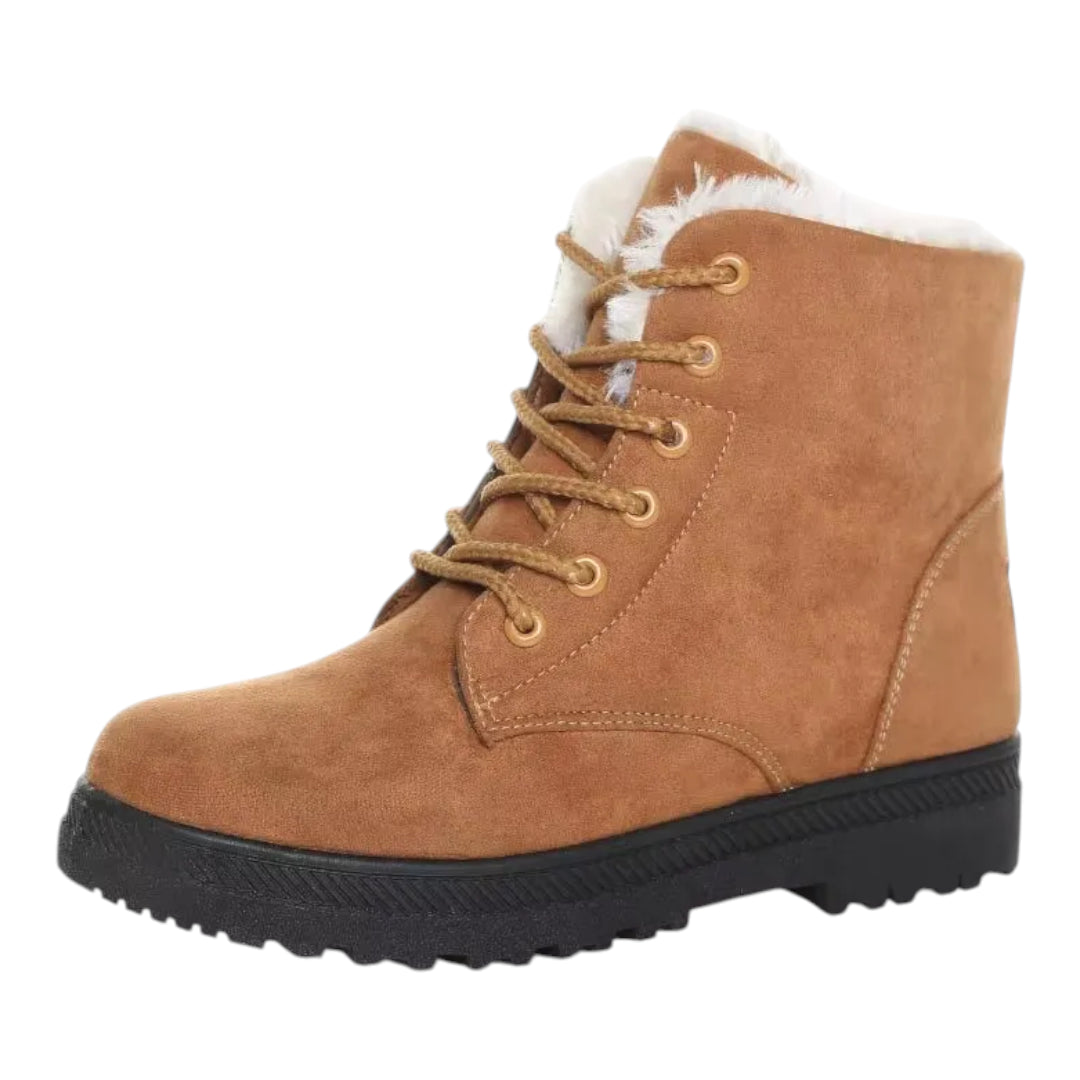 Dames Winterboots – Warme Enkellaarsjes met Voering en Antislip Zool