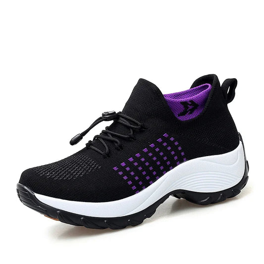 Sia Hoge Dames Wandelschoenen met Sokdesign - Wandelsneakers