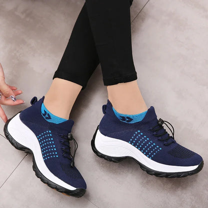 Sia Hoge Dames Wandelschoenen met Sokdesign - Wandelsneakers