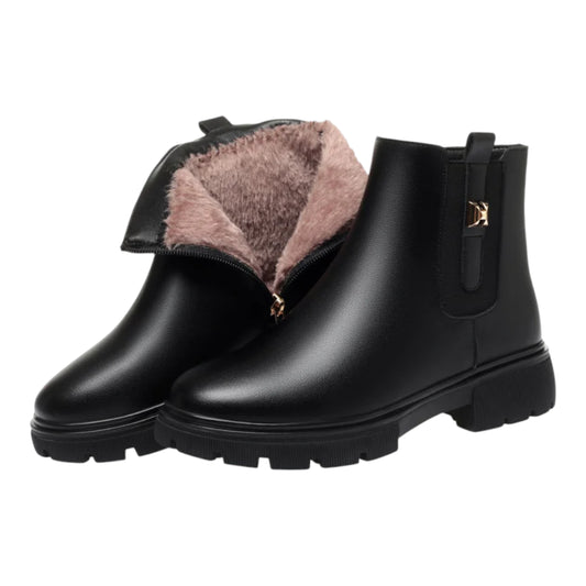 Raya Gevoerde Enkellaarzen Dames – Warme Snowboots met Rits