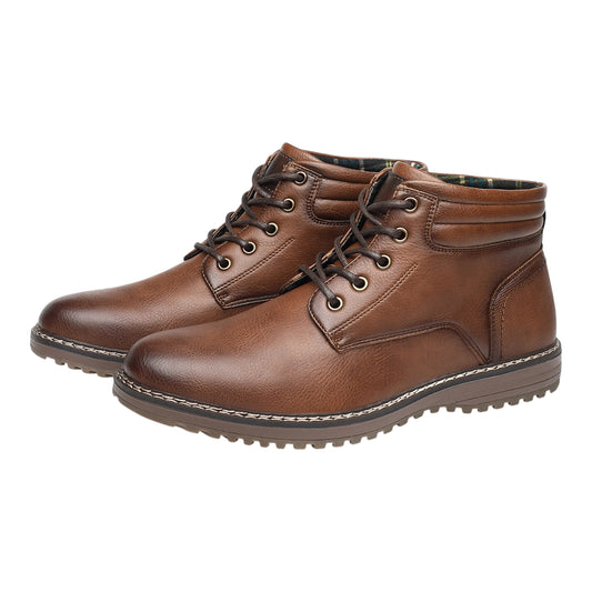 Vegan Leren Enkelboots Heren – Comfortabele Casual Veterschoenen