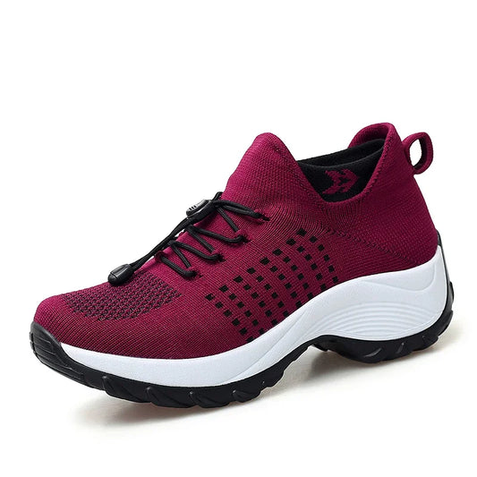 Sia Hoge Dames Wandelschoenen met Sokdesign - Wandelsneakers