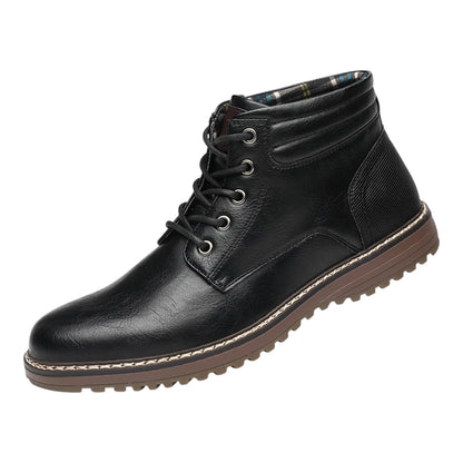 Vegan Leren Enkelboots Heren – Comfortabele Casual Veterschoenen
