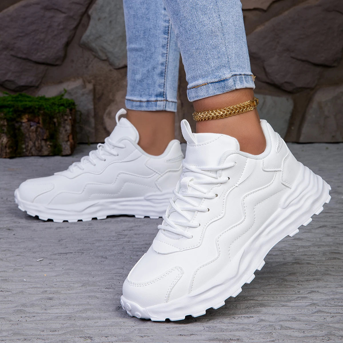 Jade Dames Sneakers met Voetbed - Leren Schoenen