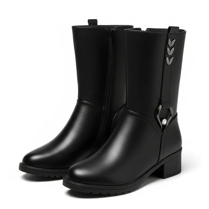 Selene Hoge Gevoerde Laarzen Dames – Warme Winter Boots met Hak