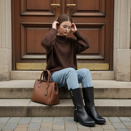 Selene Hoge Gevoerde Laarzen Dames – Warme Winter Boots met Hak