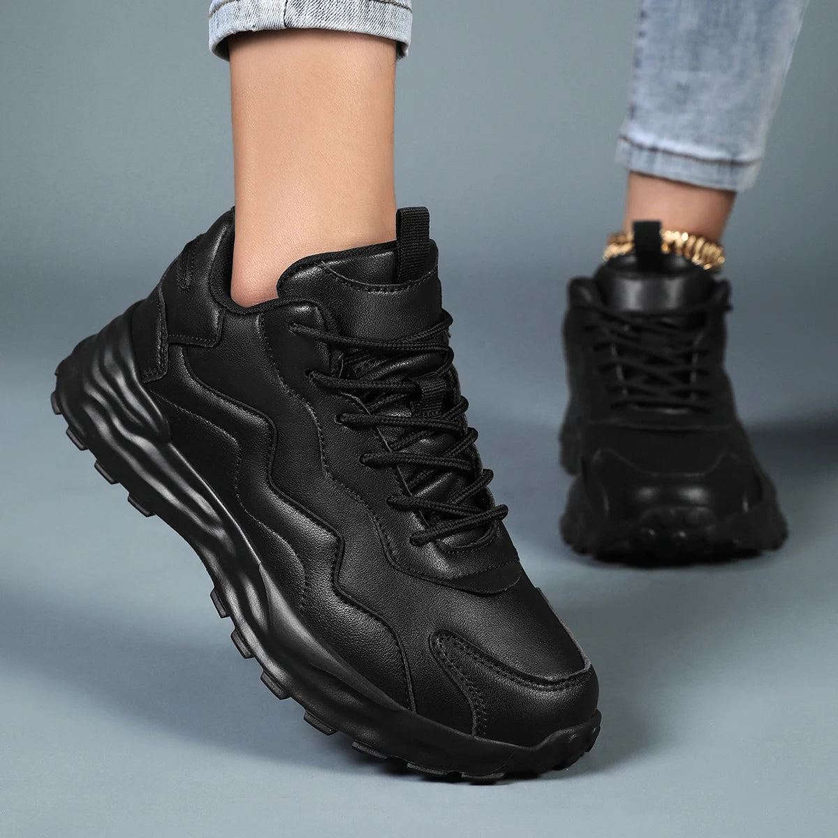 Jade Dames Sneakers met Voetbed - Leren Schoenen