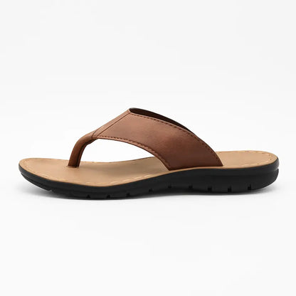 Boris Heren Slippers Leer met Voetboog Ondersteuning - Flip Flops