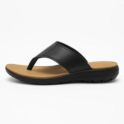 Boris Heren Slippers Leer met Voetboog Ondersteuning - Flip Flops