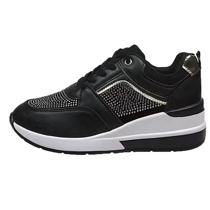 Oliva Dames Sneakers met Sleehak & Glitters - Schoenen met Hoge Zool