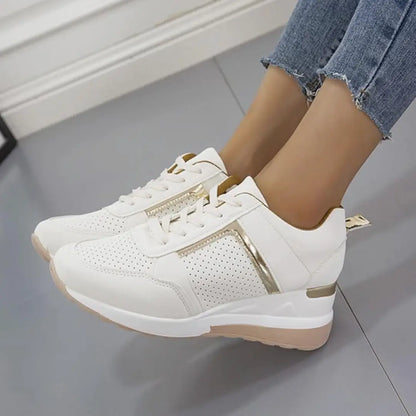 Noor Vegan Leren Sneakers met Sleehak - Sneakers Dames