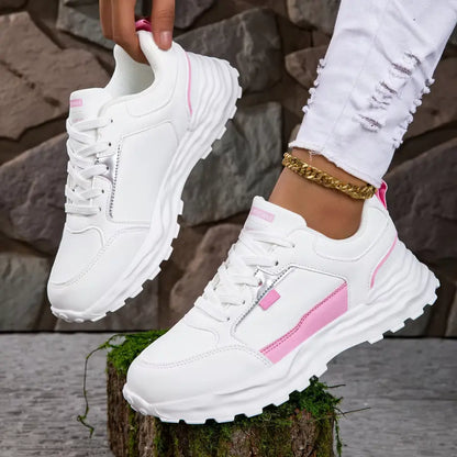 Sofia Dames Sneakers met Voetbed – Leren Schoenen met Chunky Zool