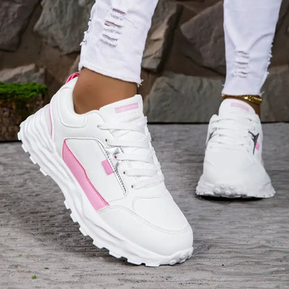 Sofia Dames Sneakers met Voetbed – Leren Schoenen met Chunky Zool