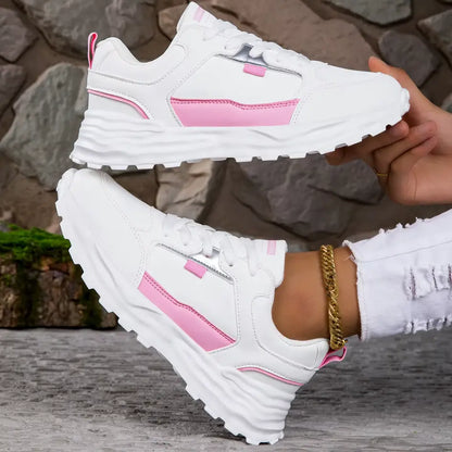 Sofia Dames Sneakers met Voetbed – Leren Schoenen met Chunky Zool